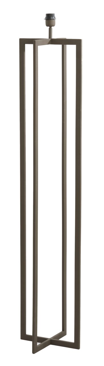 Moderne Stehleuchte mit geometrischem, offenem Rahmen in seitlicher Perspektive