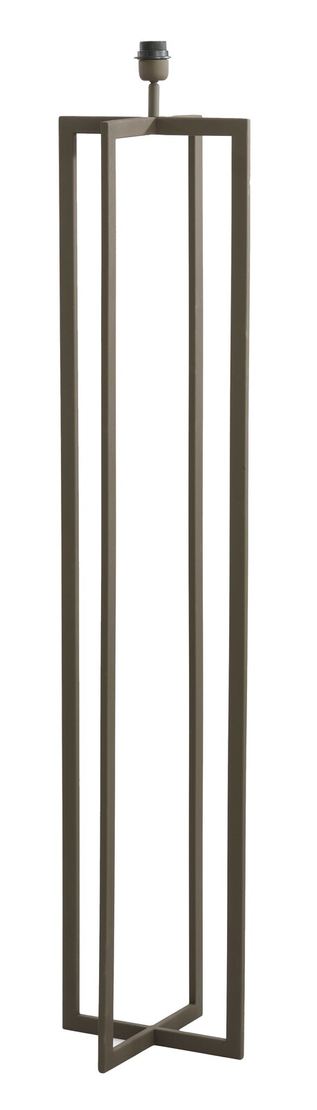 Moderne Stehleuchte mit geometrischem, offenem Rahmen in seitlicher Perspektive