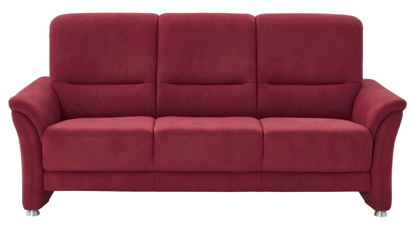 Rotes 3-Sitzer-Sofa Beldomo Comfort Sofa INGOLSTADT, Frontalansicht