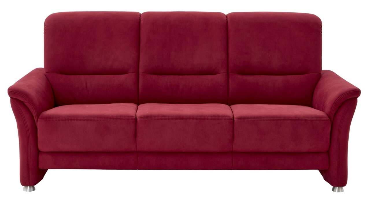 Rode driezitsbank Beldomo Comfort Sofa INGOLSTADT, vooraanzicht