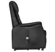 Schwarzer Fernsehsessel aus Leder, Seitenansicht