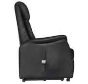 Schwarzer Fernsehsessel aus Leder, Seitenansicht