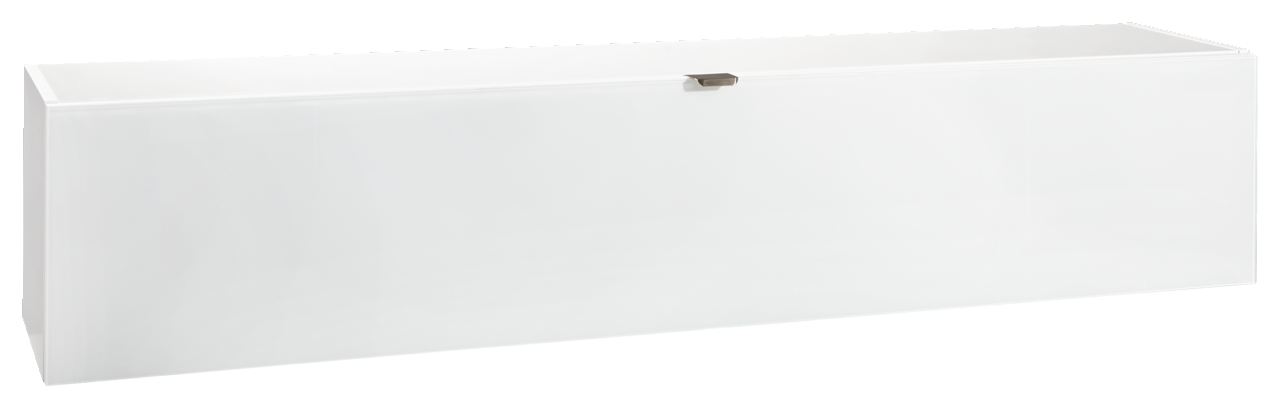 Hom´in Hängeschrank POOLE Moderner weißer Hängeschrank in Frontalansicht mit schlichtem Design und Metallgriff.