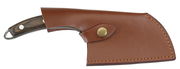 Kochmesser KEEPER 12 cm in brauner Lederscheide, seitliche Perspektive