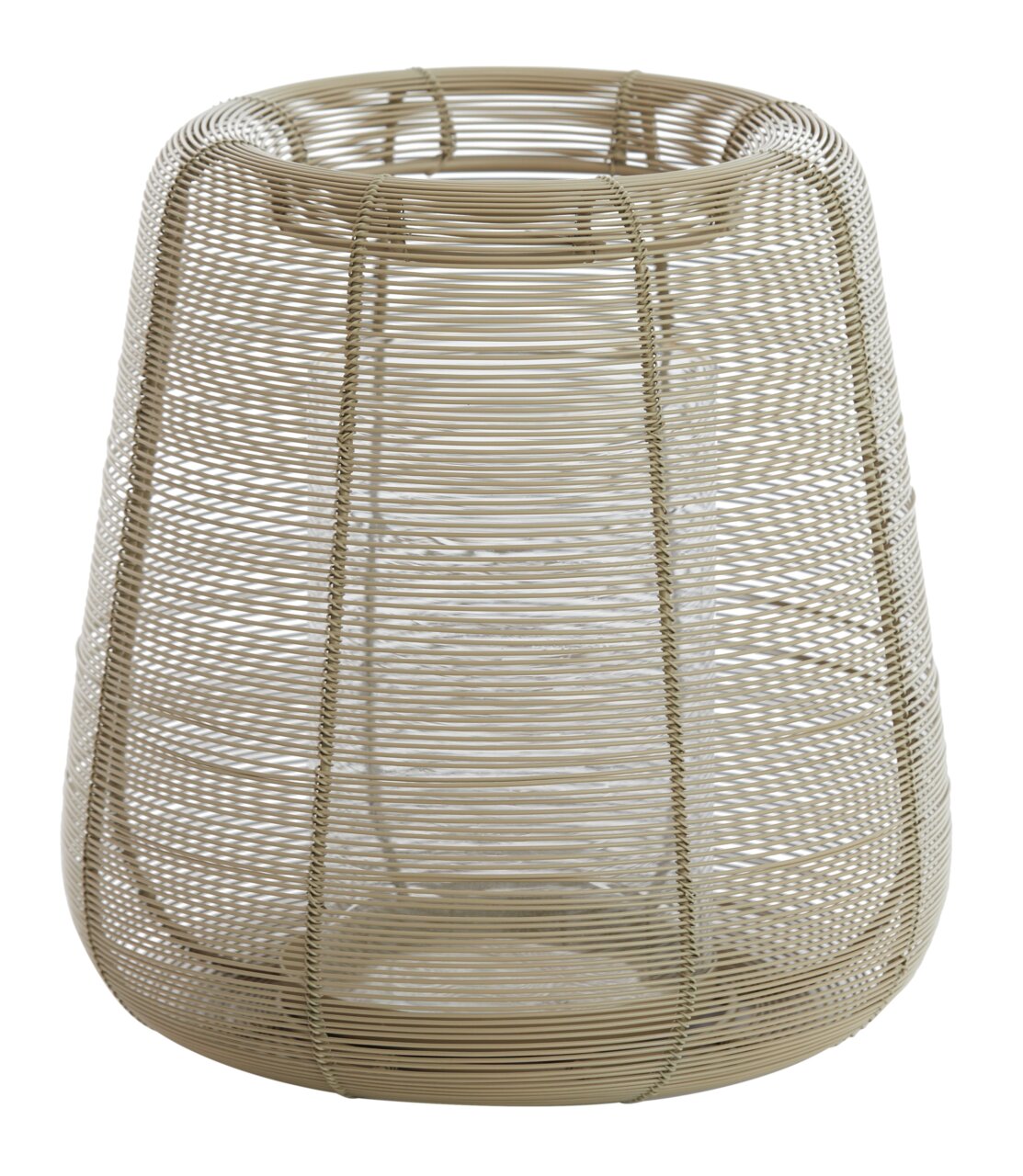 Light&Living Windlicht ADETA Windlicht aus geflochtenem Material in beige, seitliche Perspektive