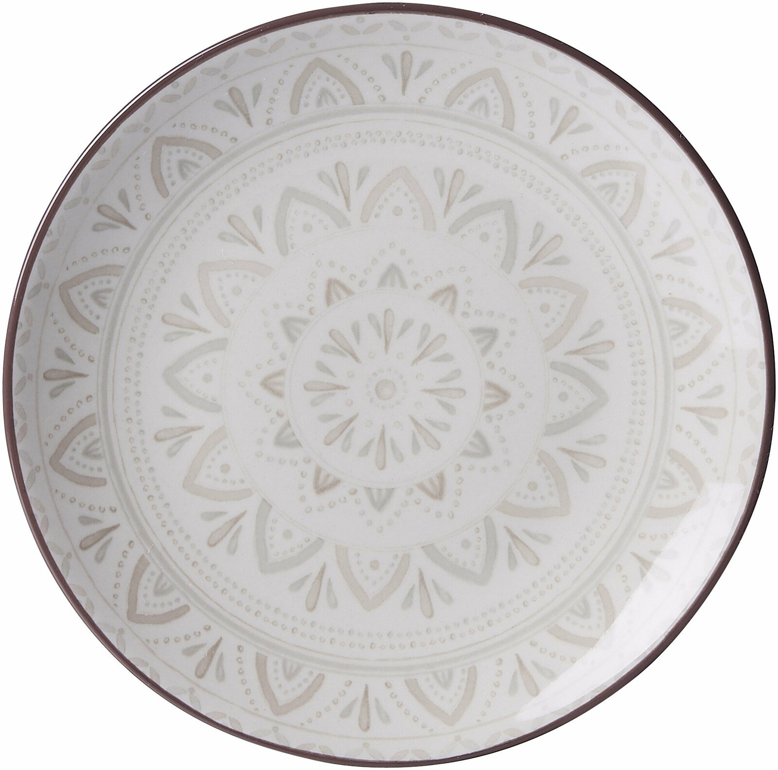 Beilagenteller 15cm weiß mit dekorativem Muster, Draufsicht