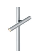 Moderne LED-Tisch- und Leseleuchte aus gebürstetem Metall, seitliche Perspektive