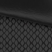 Wendebettwäsche mit modernem, geometrischem Muster in dunklen Tönen, Draufsicht