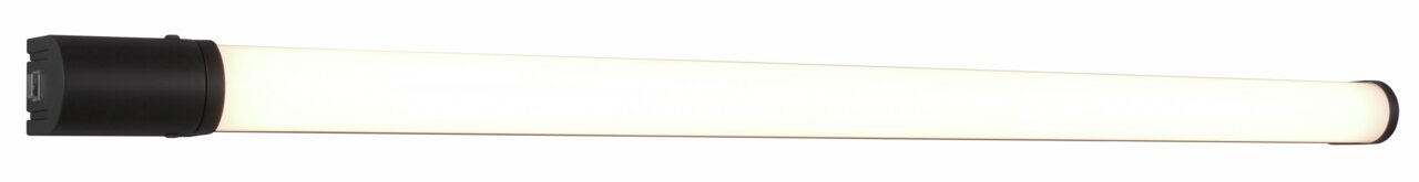 Trio Leuchten Wandleuchte PIERA Moderne Wandleuchte Piera in seitlicher Perspektive mit schwarzem Gehäuse und langem, leuchtendem Diffusor.