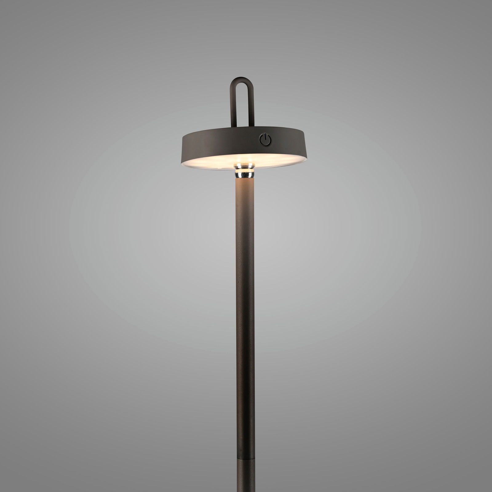 Moderne Stehleuchte AMAG in schwarzem Design, seitliche Perspektive