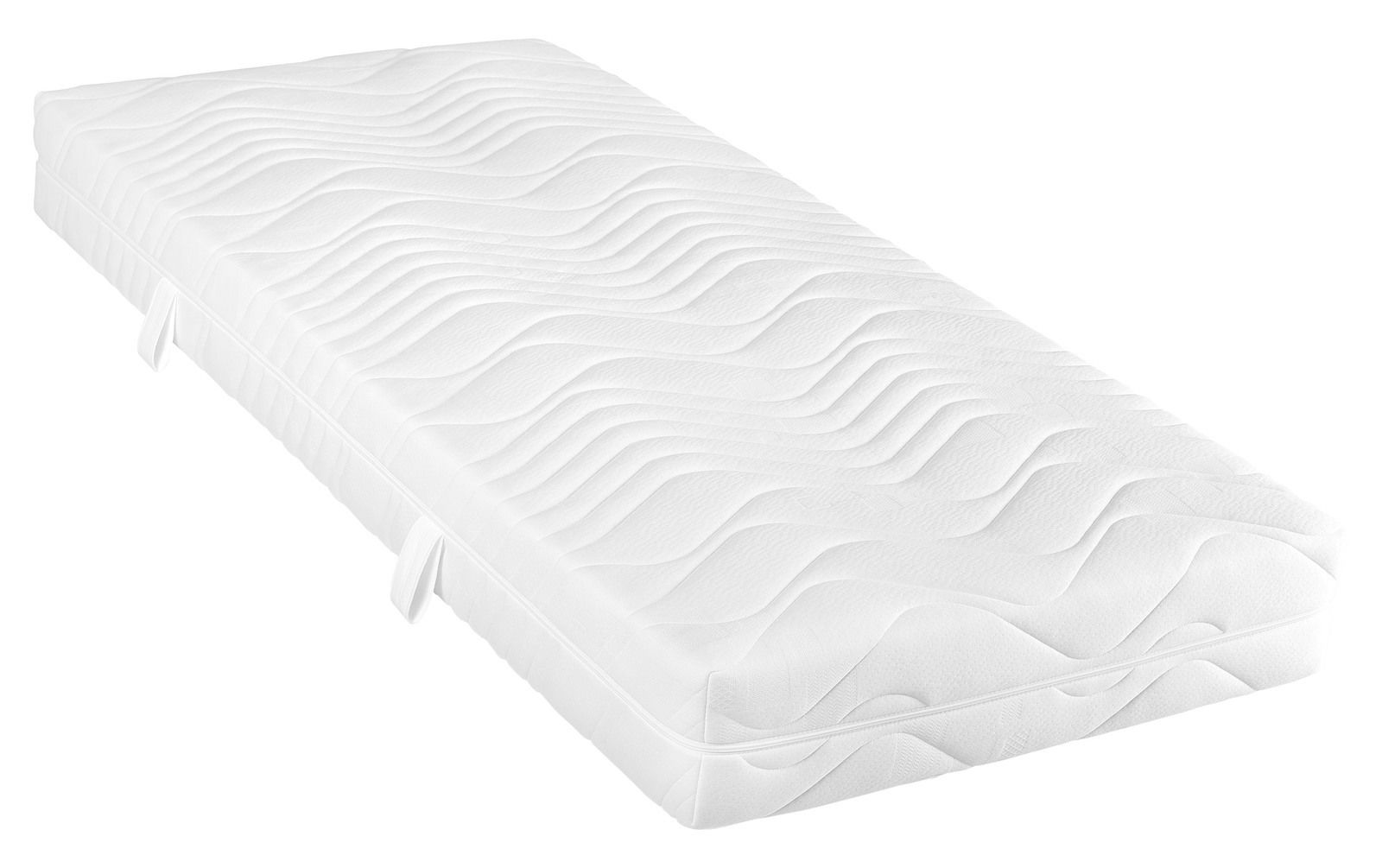 Sleeptex Taschenfederkernmatratze H3 ACTIVE STRONG Taschenfederkernmatratze H3 in schräger Perspektive mit wellenförmigem Muster und Tragegriffen an der Seite