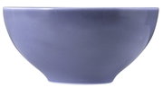 Zijaanzicht van een ronde, blauwe schaal met een diameter van 15,5 cm