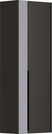Moderner Hängegarderobenschrank in dunkler Farbe, seitliche Perspektive