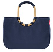 Blauer loopshopper L mit goldenen Griffen, Vorderansicht