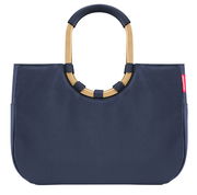 Blauer loopshopper L mit goldenen Griffen, Vorderansicht