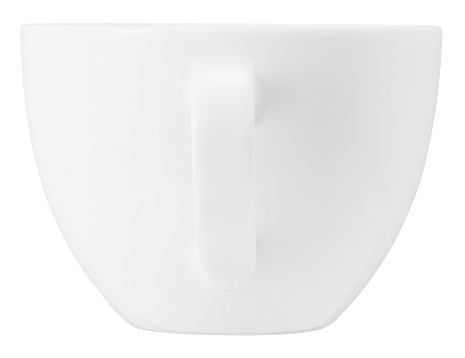 Weiße Kaffeetasse Beat 0,26l, seitliche Ansicht mit Henkel