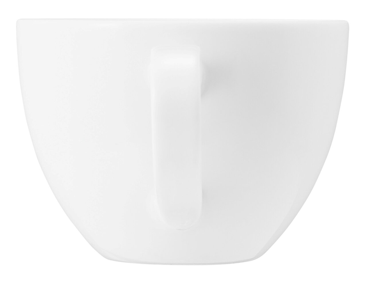 Weiße Kaffeetasse Beat 0,26l, seitliche Ansicht mit Henkel