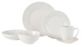 Weißes Kombiservice 24-tlg. Nele mit Teller, Schalen und Tasse, seitliche Perspektive