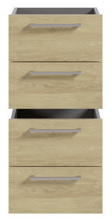 Schubladeneinsatz aus Holz mit drei Schubladen, Frontansicht