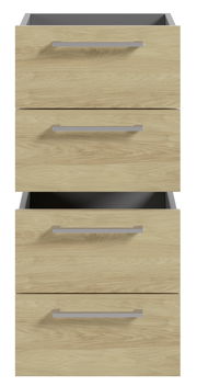 Schubladeneinsatz aus Holz mit drei Schubladen, Frontansicht