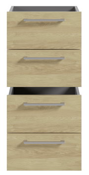 Schubladeneinsatz aus Holz mit drei Schubladen, Frontansicht