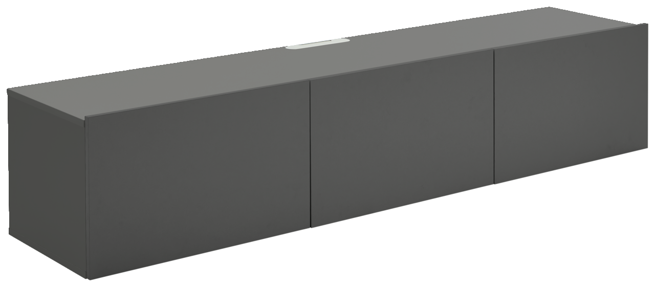 Hom´in TV-Hängelowboard 180 NEWNIQ Graues TV-Hängelowboard mit drei Türen, seitliche Perspektive