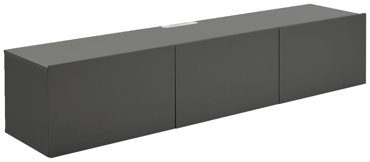 Hom´in TV-Hängelowboard 180 NEWNIQ Graues TV-Hängelowboard mit drei Türen, seitliche Perspektive