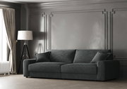 Großes, modernes Sofa in einem eleganten Wohnzimmer, seitliche Perspektive
