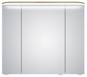 Moderner Spiegelschrank mit drei Türen und integrierter Beleuchtung, Frontalansicht
