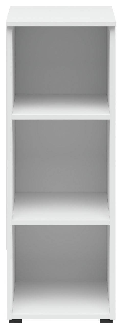 Carryhome Regal MULTISTAURAUM Weißes Regal mit drei offenen Fächern, frontale Ansicht