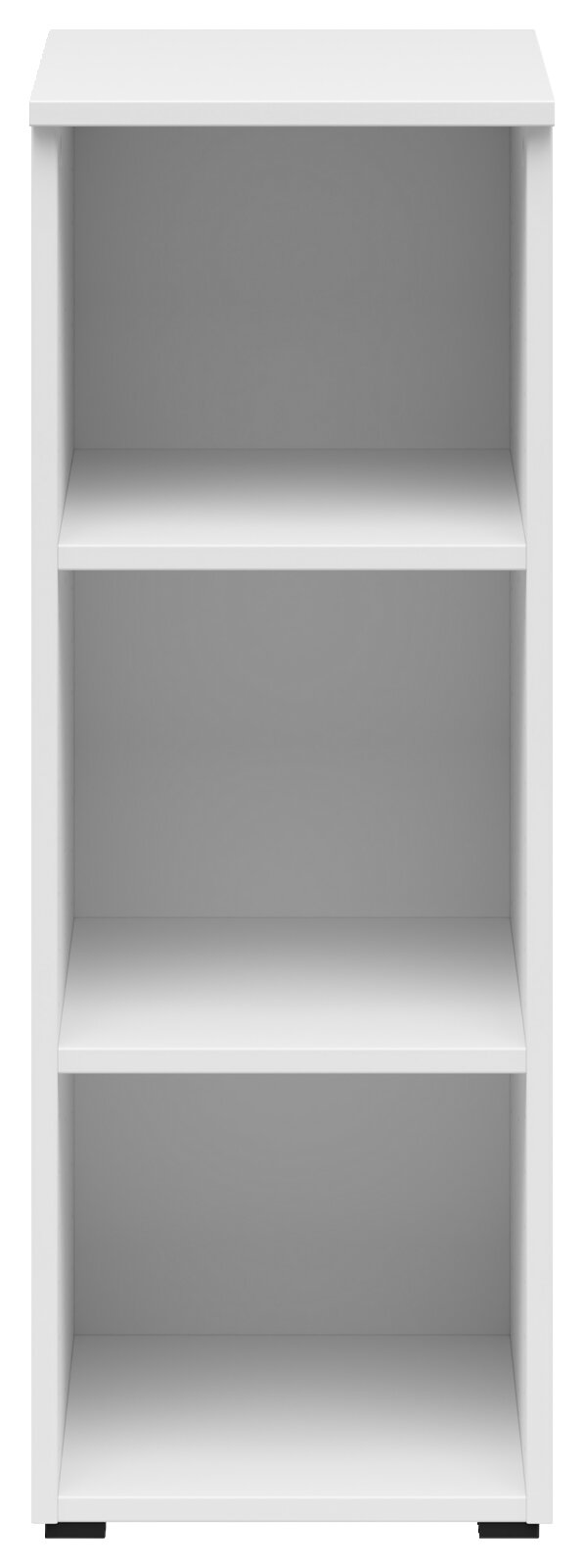 Carryhome Regal MULTISTAURAUM Weißes Regal mit drei offenen Fächern, frontale Ansicht