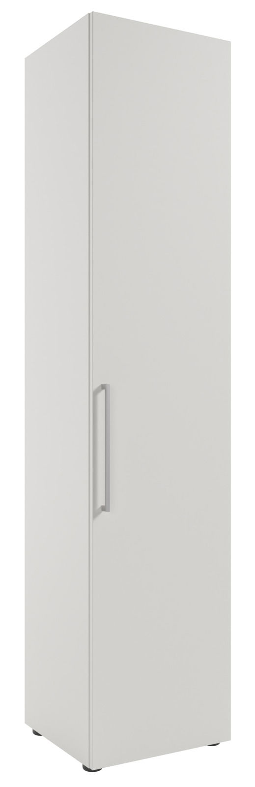 Novel Aktenschrank hoch COLORADO Hoher weißer Aktenschrank mit Türgriff, Ansicht von rechts.