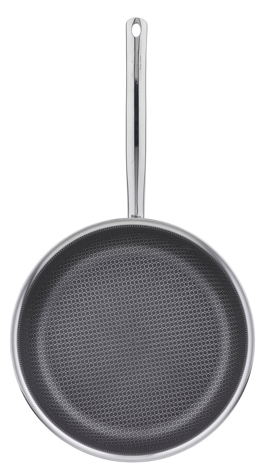 Bratpfanne XL CUT RESIST PURE aus der Vogelperspektive mit Wabenstruktur auf der Bratfläche