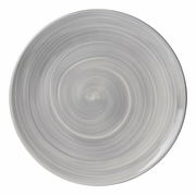 Grauer Speiseteller 26,5 cm mit kreisförmigem Muster, Ansicht von oben