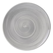 Grauer Speiseteller 26,5 cm mit kreisförmigem Muster, Ansicht von oben