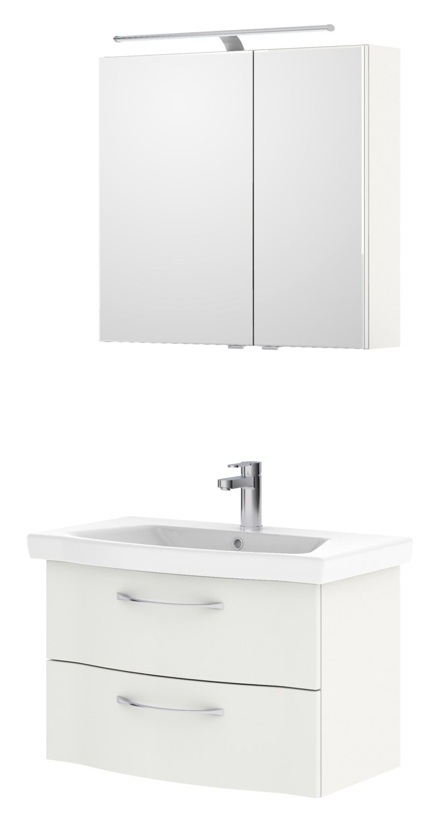 Pelipal Badblok SERIE 6005 SPRINT Modern badkamermeubel met spiegelkast en wastafel, vooraanzicht