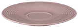 Kleine Kombi-Untertasse in Rosa mit geriffeltem Design, seitliche Perspektive