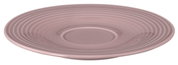 Kleine Kombi-Untertasse in Rosa mit geriffeltem Design, seitliche Perspektive