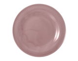 Runder Frühstücksteller 23 cm in Rosa mit feinen Rillen, Draufsicht