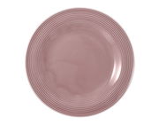 Runder Frühstücksteller 23 cm in Rosa mit feinen Rillen, Draufsicht