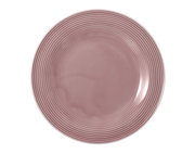 Runder Frühstücksteller 23 cm in Rosa mit feinen Rillen, Draufsicht