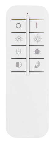 Fernbedienung für Hängeleuchte HALLI, Vorderansicht mit Symbolen für Lichtsteuerung