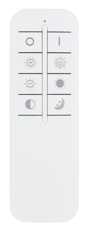 Fernbedienung für Hängeleuchte HALLI, Vorderansicht mit Symbolen für Lichtsteuerung