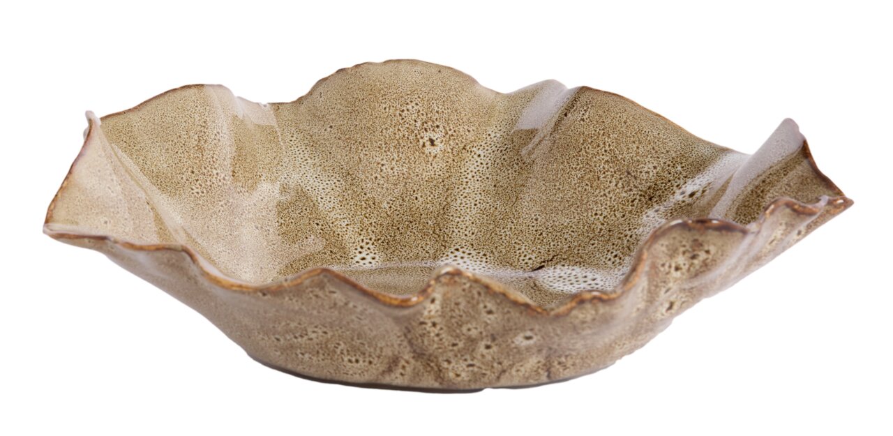 Light&Living Schale BANDA Ø18,5cm Keramikschale mit unregelmäßigem Rand und natürlicher Textur, seitliche Perspektive
