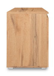 Seitenansicht einer Kommode aus hellem Holz mit natürlicher Maserung.