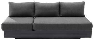 Graues 3-Sitzer Loungeelement, Vorderansicht