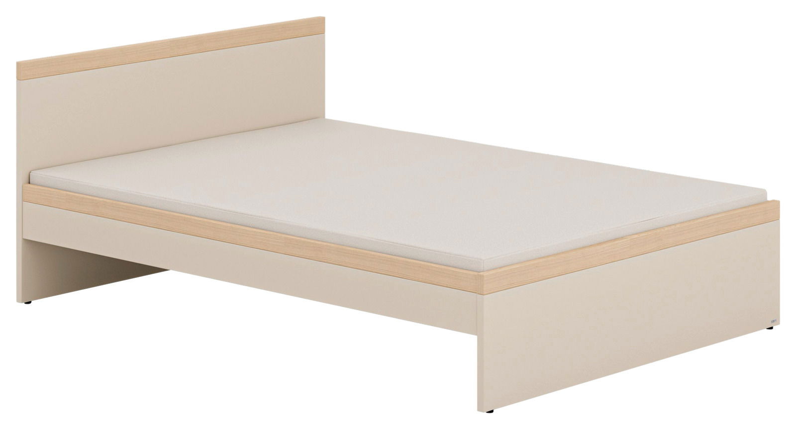 Paidi Jeugdbed MALIO Jugendbett 120x200 in hellem Holzdesign, seitliche Perspektive