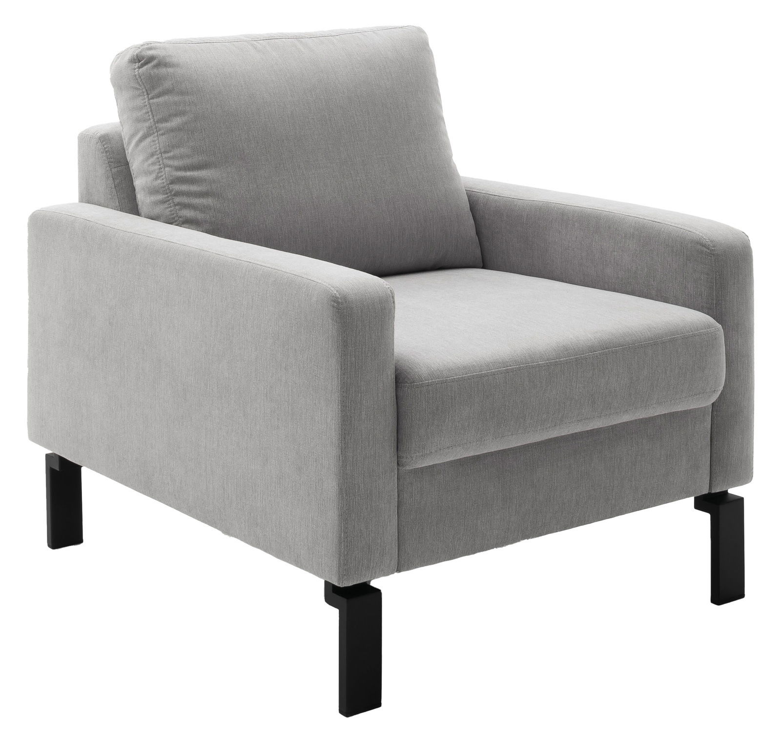Pure Home Lifestyle Sessel PURE SYSTEM BASIC Grauer Sessel mit Armlehnen und schwarzen Beinen, seitliche Perspektive