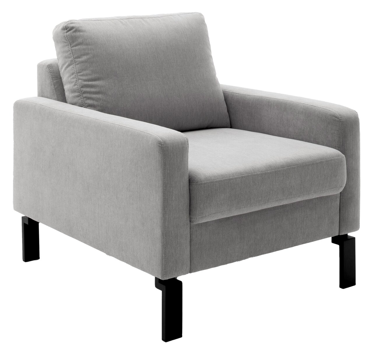 Pure Home Lifestyle Sessel PURE SYSTEM BASIC Grauer Sessel mit Armlehnen und schwarzen Beinen, seitliche Perspektive