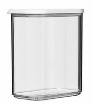 Transparente Vorratsdose Modula 1500 ml mit weißem Deckel, seitliche Perspektive